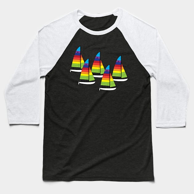 Hobie 16 Catamaran Sailboat Baseball T-Shirt by CHBB